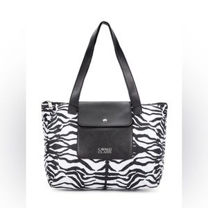 Cavalli Class Women’s Zebra Print Nylon Tote Bag OS NWT